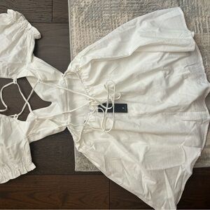 LULUS BRAND NEW White Puff Sleeve Dress